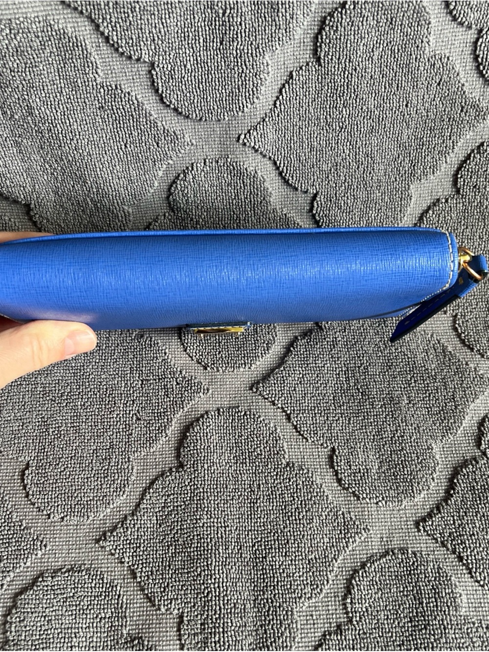 Dooney & Bourke Saffiano Large Zip Around Wallet Clutch in Azure/Blue - Picture 4 of 12